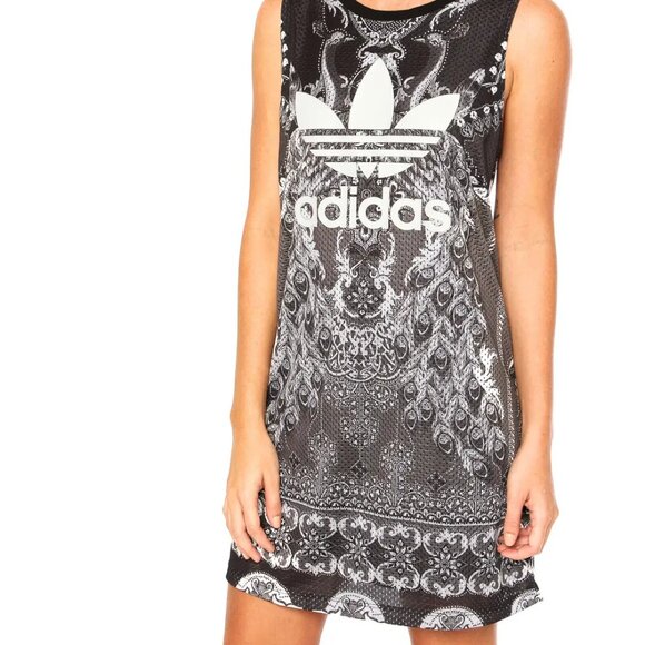 ADIDAS ORIGINALS Pavao Printed Tank Dress - Black - Size XS - Picture 10 of 13